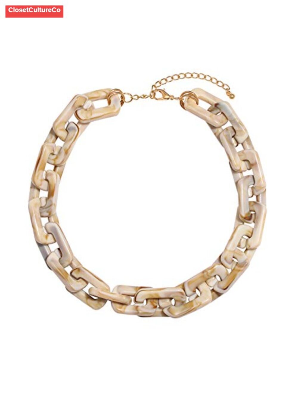 Chunky Acrylic Resin Chain Link Necklace Statement Collar Choker Women